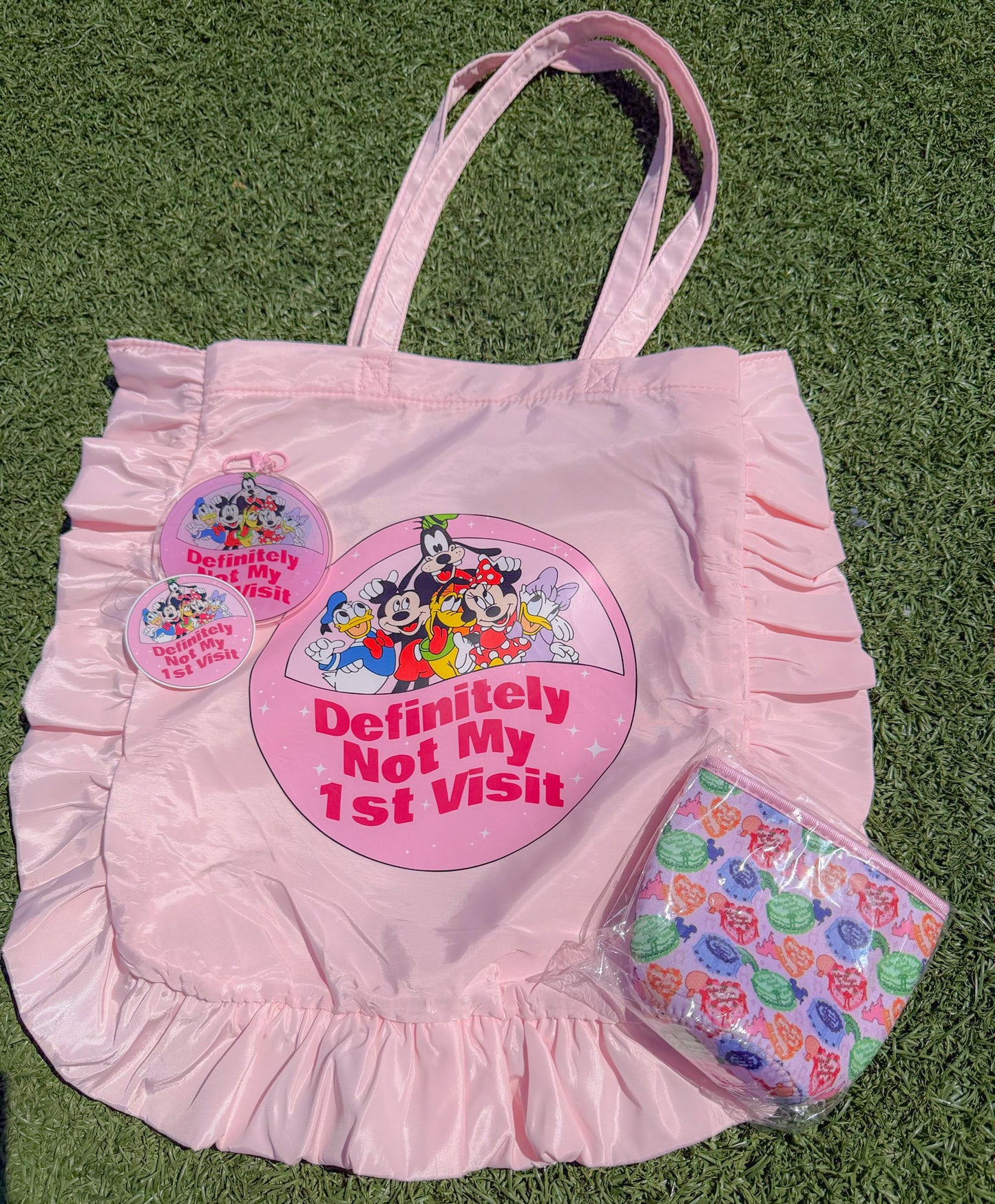 Not My First Pink Ruffle Tote