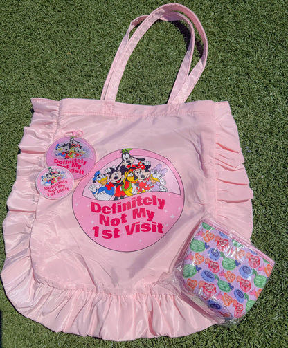 Not My First Pink Ruffle Tote