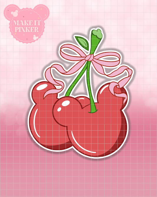 Sparkly Mouse Cherries Sticker