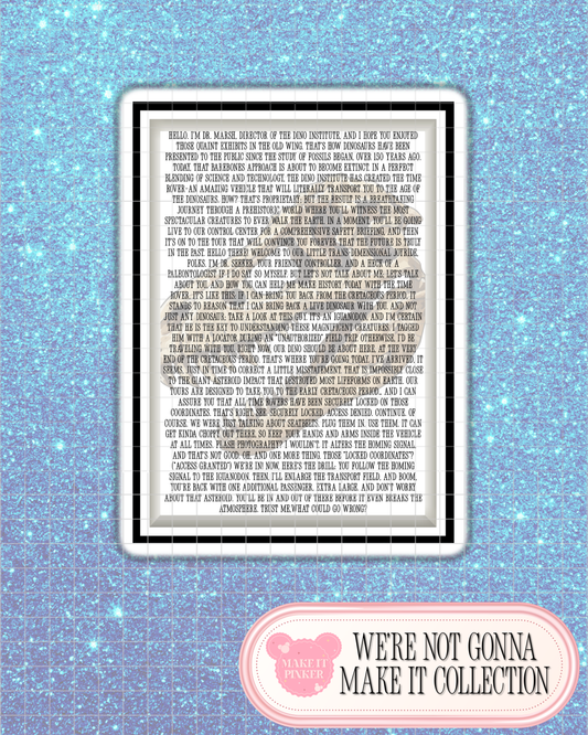 Dinosaur Script Sticker