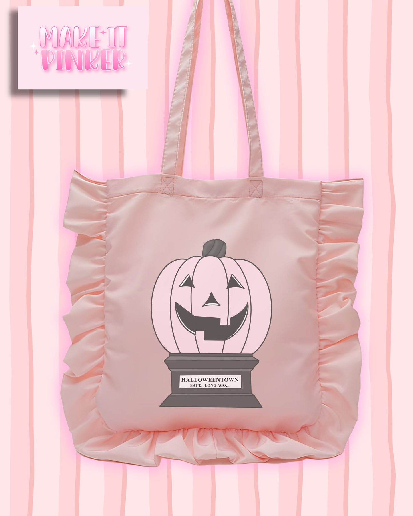 Bubble, Bubble, Toil and Trouble Pink Ruffle Tote