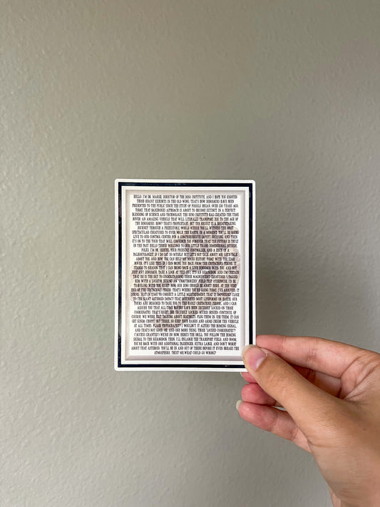 Dinosaur Script Sticker