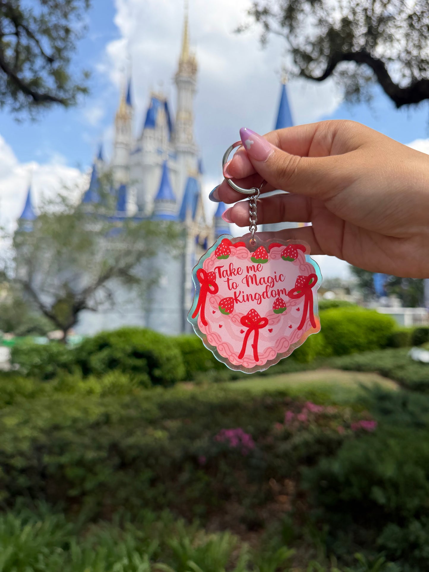 Magic Kingdom Cake Keychain
