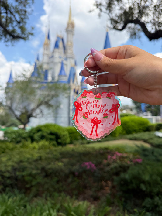Magic Kingdom Cake Keychain