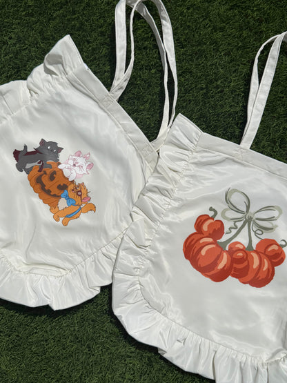 Pumpkin Girly Ruffle Tote