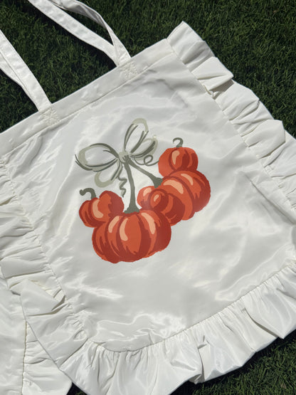 Pumpkin Girly Ruffle Tote