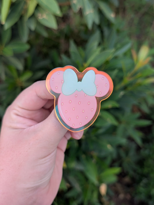 Strawberry Mouse Acrylic Pin