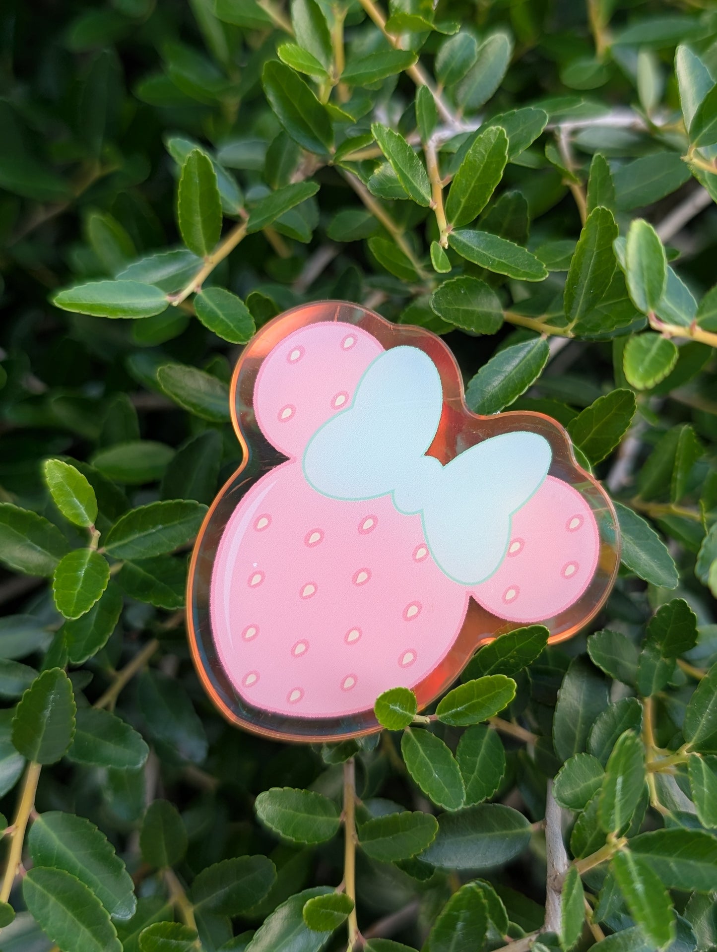 Strawberry Mouse Acrylic Pin