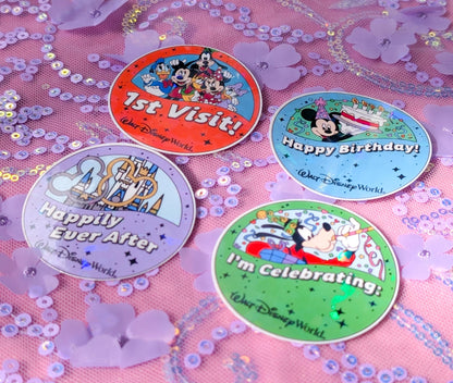 Disney Parks Buttons Stickers