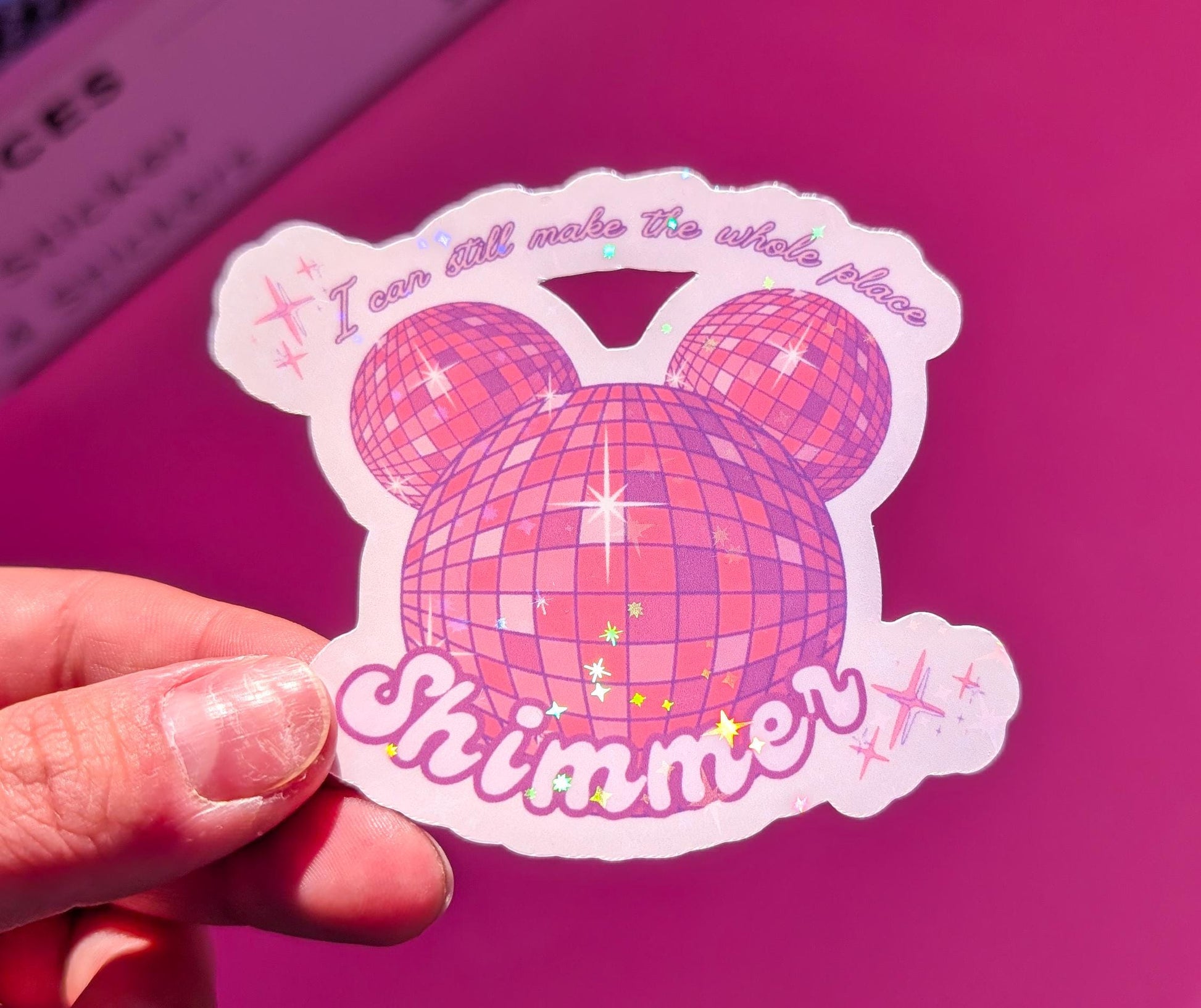 Shimmer Mickey Disco Ball Sticker