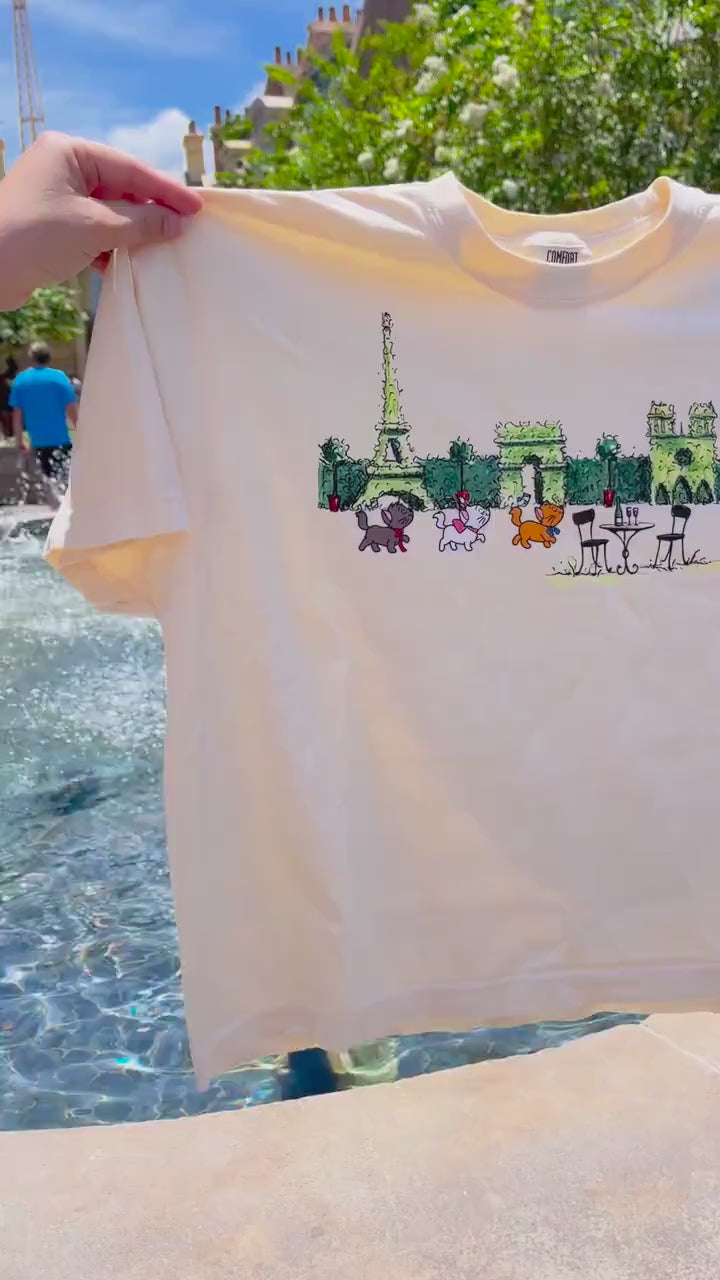 Aristocats Cafe Cropped Tee - Boxy Tee (Comfort Colors)